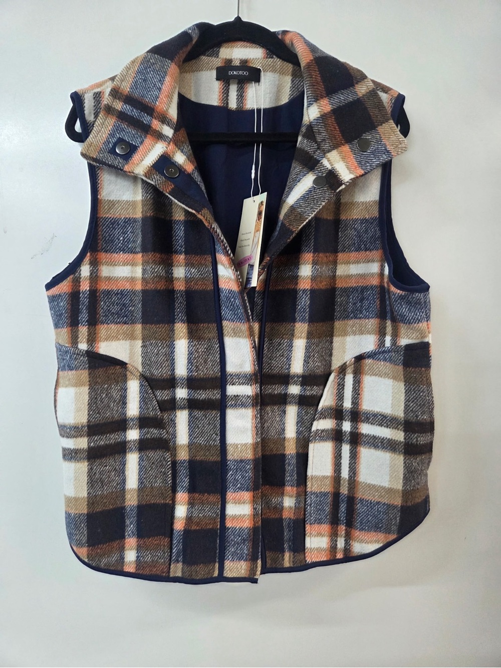 Classic Navy Polyester Vest - Size S